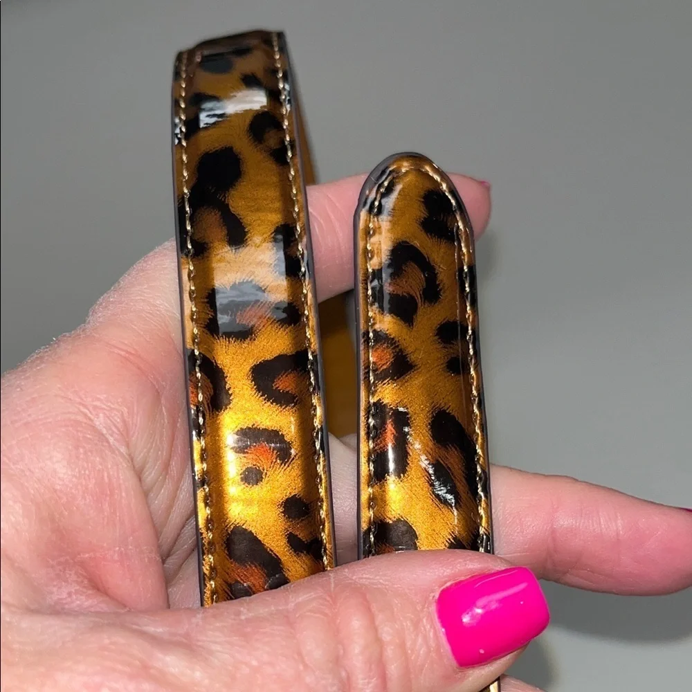 Chaps Tan foil back ground animal print Belt size XL